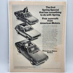 1970s AMC American Motors Car Sunroofs New York Life LIFE Magazine Print Ad Page